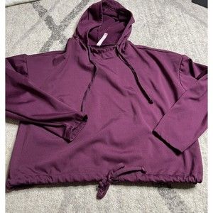 EBB & FLOW Women Hoodie Sweatshirt Fleece-like Lining Medium Purple